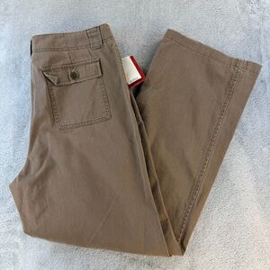 New York & Company Wide Leg Pants Women 12 Brown 100% Cotton Vintage NWT